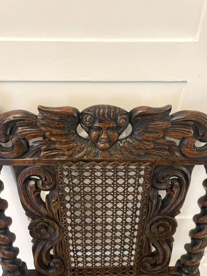 Set of Six Antique Victorian Quality Carved Oak Dining Chairs - Image 14